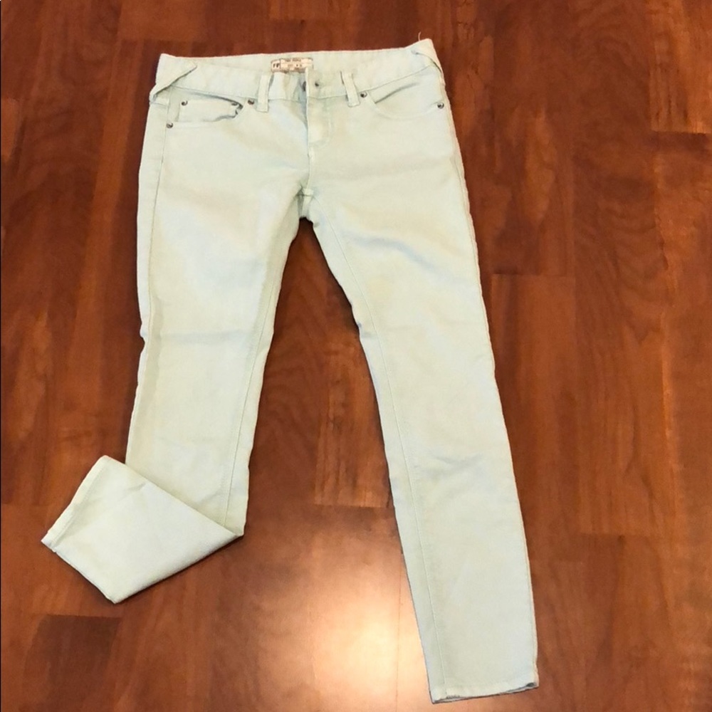 Free people mint colored jeans